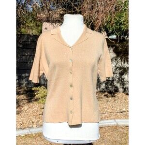 VTG Designers Originals Studio Beige Button Ramie/Cotton Women's Large Shirt Top